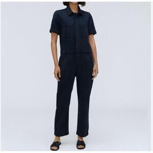 Everlane The Supersoft Jean Coverall in Ink Blue Size 6